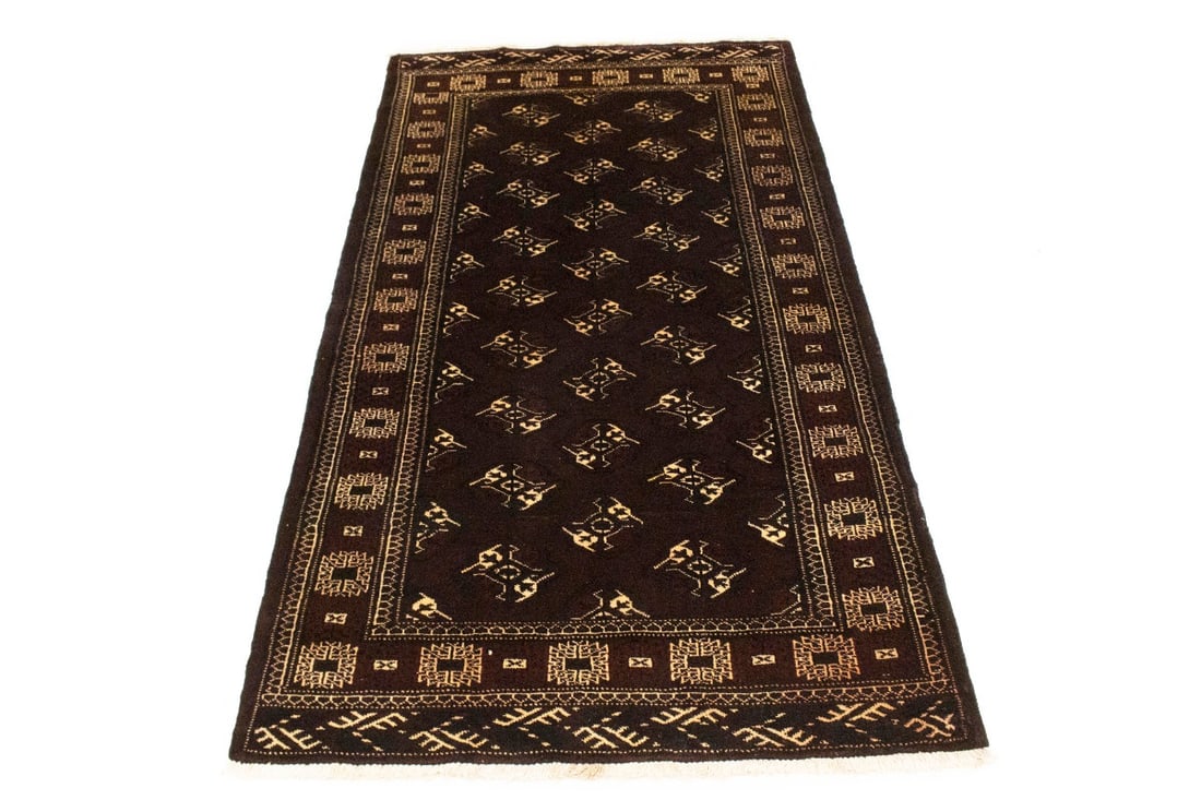 Burgundy Tribal 3'6X6'4 Balouch Persian Rug - 3