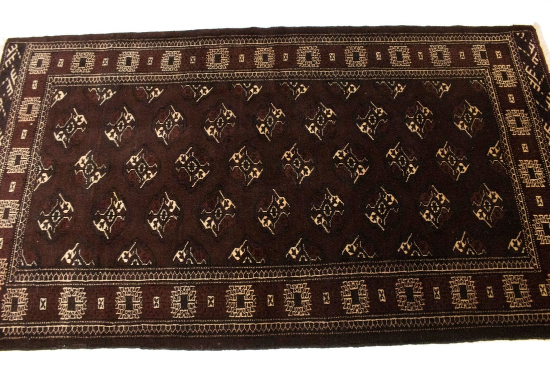 Burgundy Tribal 3'6X6'4 Balouch Persian Rug - 7