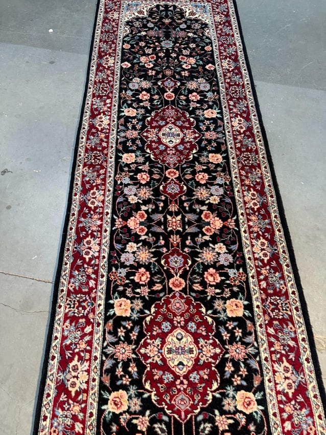 Fine Silk&Wool Tabriz Runner 2.6x10' - 3