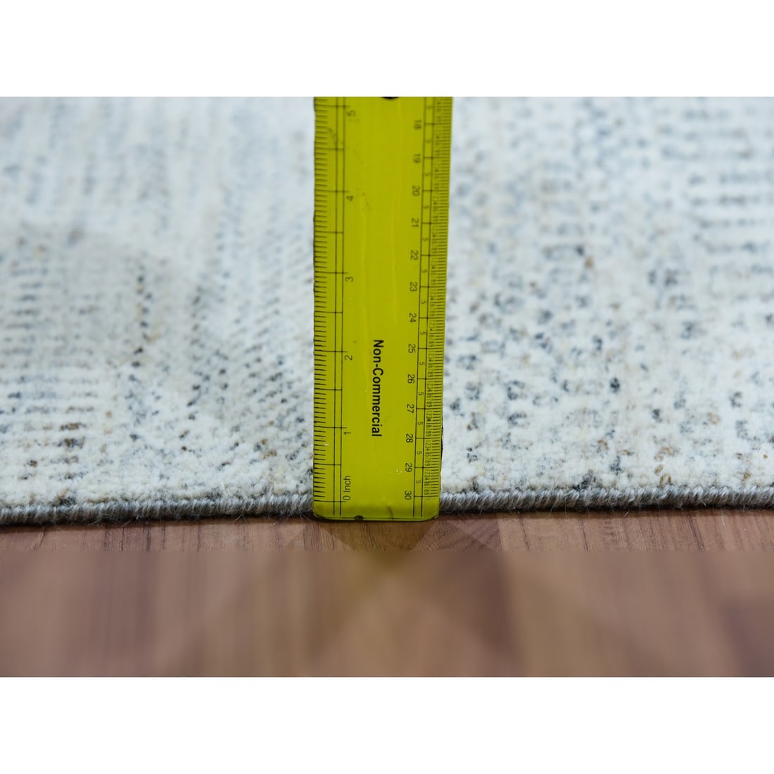 Moonshine Gray Grass Design Undyed Hand Knotted XL Runner Oriental Rug - 5
