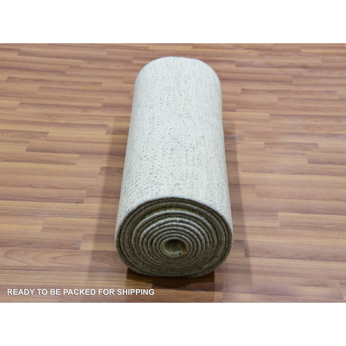 Moonshine Gray Grass Design Undyed Hand Knotted XL Runner Oriental Rug - 7