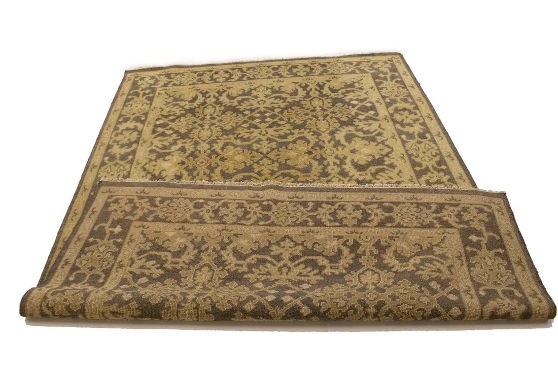 Dark Brown Transitional Floral 6X9 Oriental Rug - 14