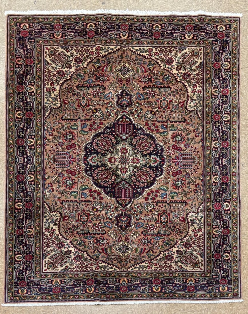 Hand Knotted Persian Tabriz Wool Terracotta Oriental Rug Carpet 6'5" x 9'6" - 11