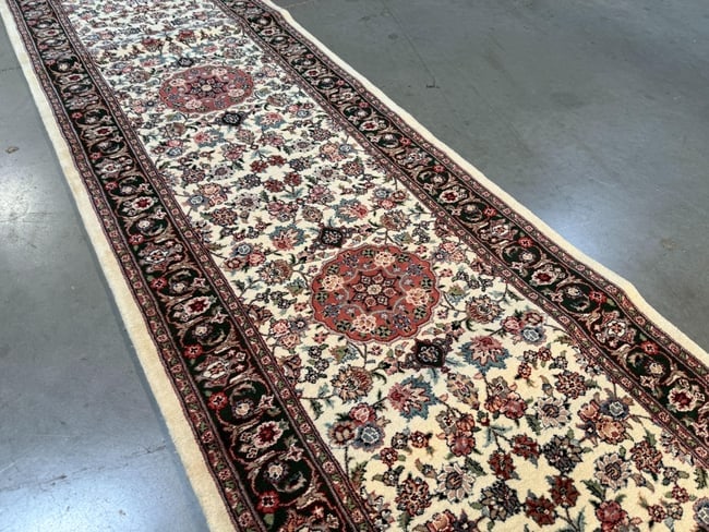Fine Silk&Wool Tabriz Runner 2.6x12' - 5
