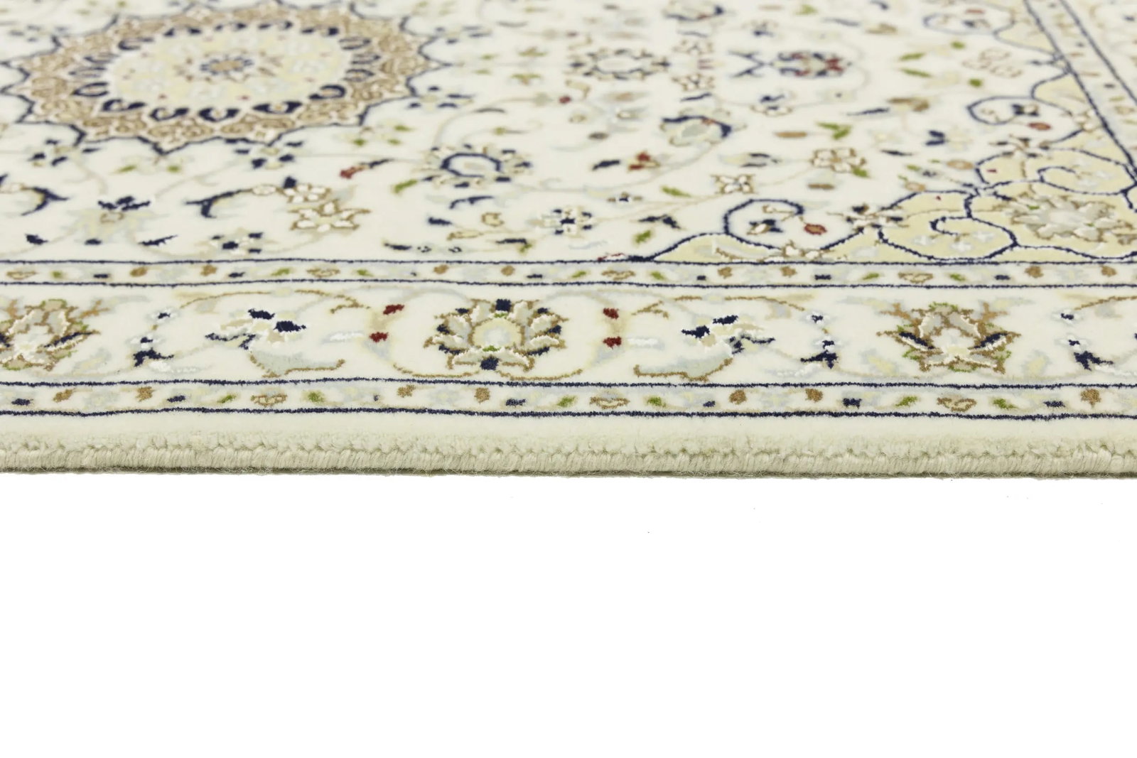 Cream Floral 3X4 Indo-Nain Oriental Rug - 14