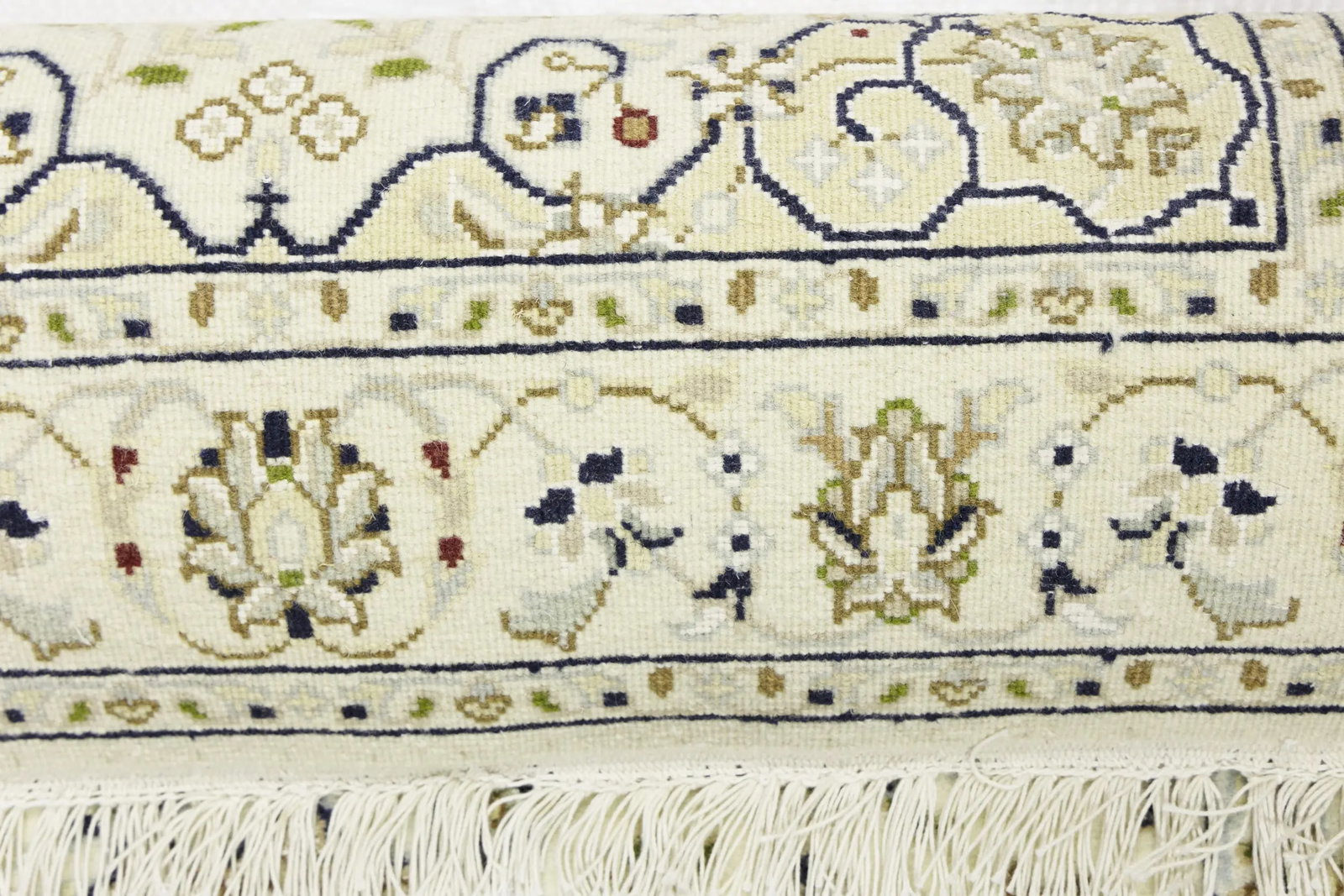 Cream Floral 3X4 Indo-Nain Oriental Rug - 17
