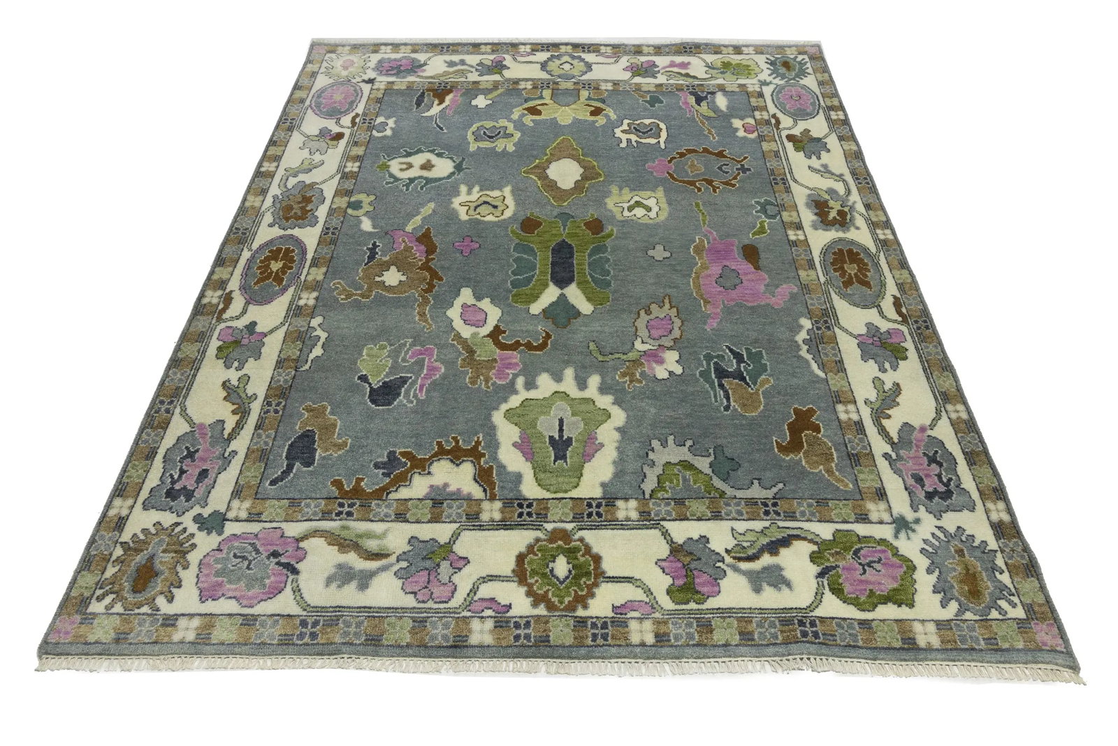 Floral Colorfast 8X10 Oushak Chobi Oriental Rug - 3