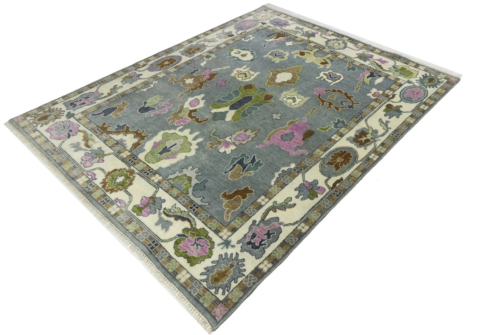 Floral Colorfast 8X10 Oushak Chobi Oriental Rug - 4