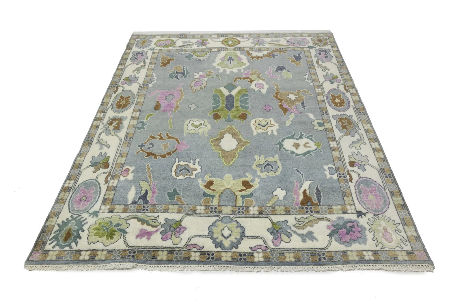 Floral Colorfast 8X10 Oushak Chobi Oriental Rug - 5
