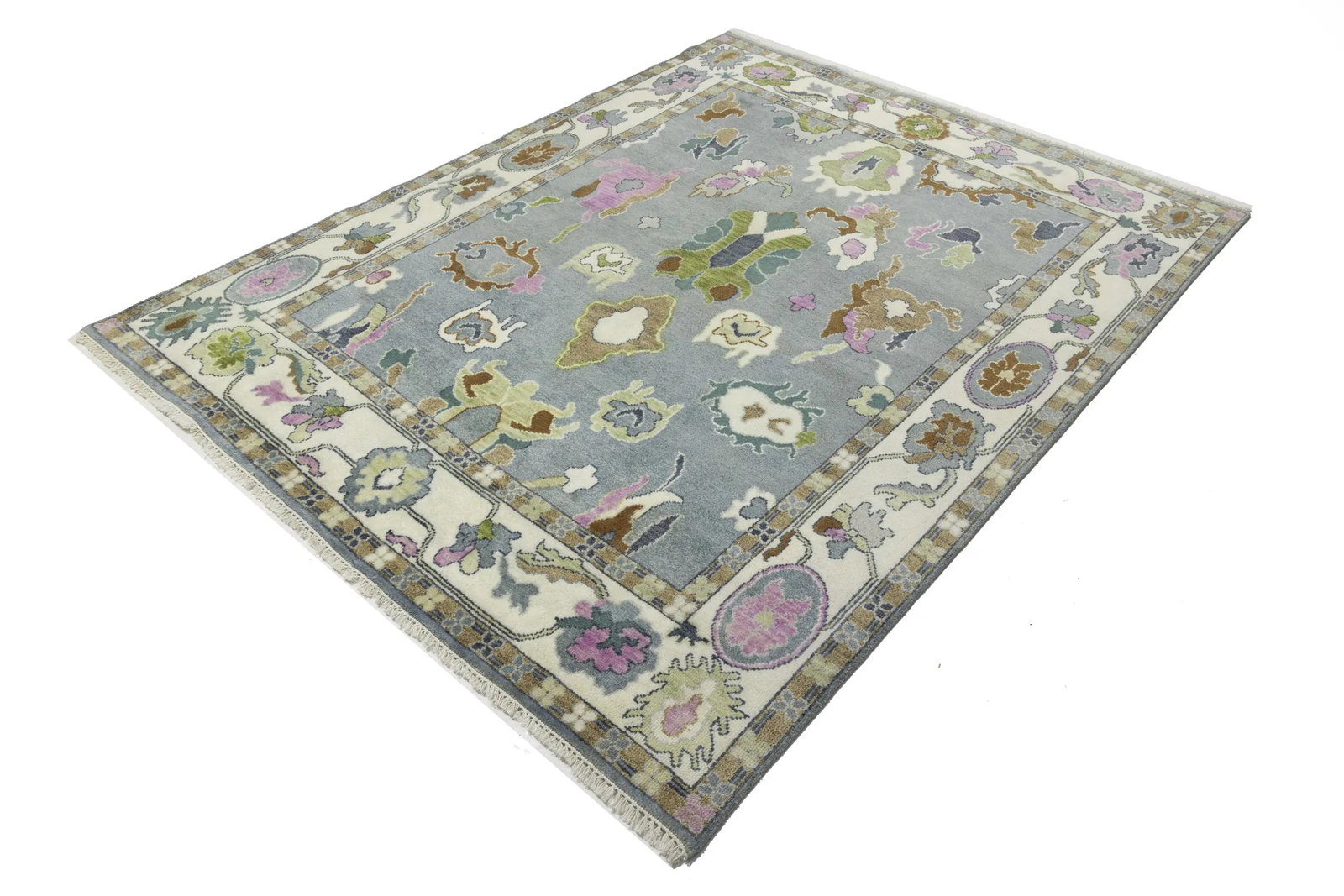 Floral Colorfast 8X10 Oushak Chobi Oriental Rug - 6