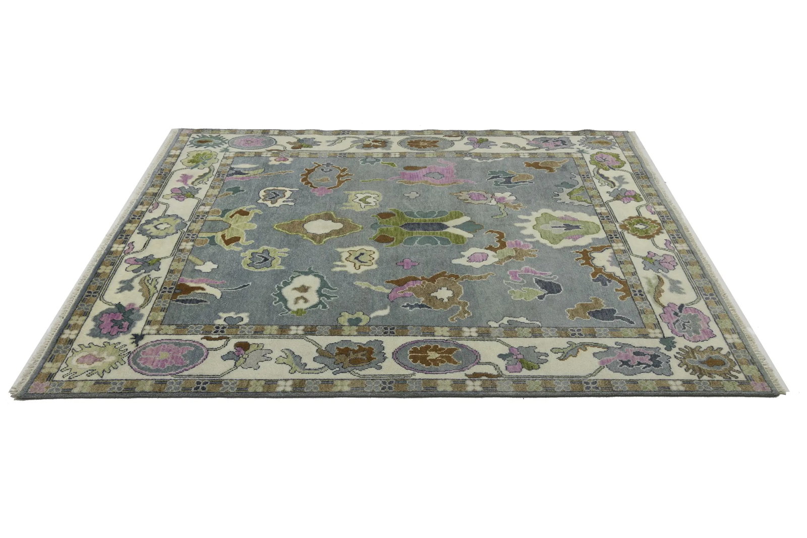 Floral Colorfast 8X10 Oushak Chobi Oriental Rug - 7