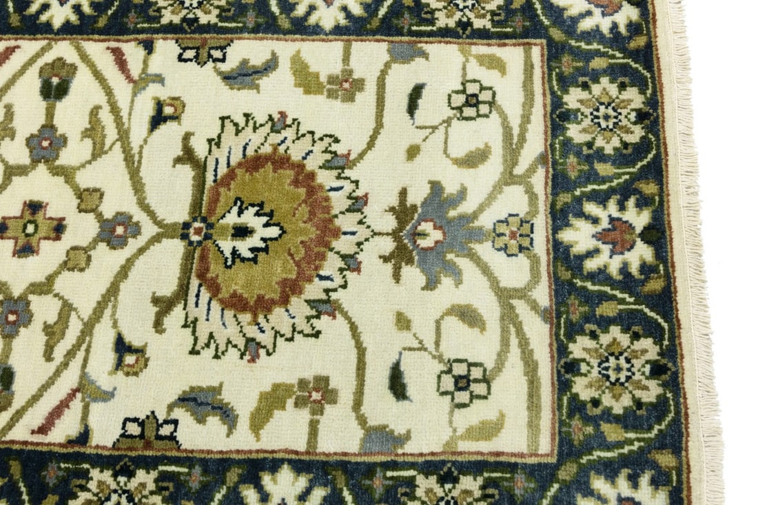 Cream Floral Osh Chobi 2'6X12 Peshawar Oriental Runner Rug - 13