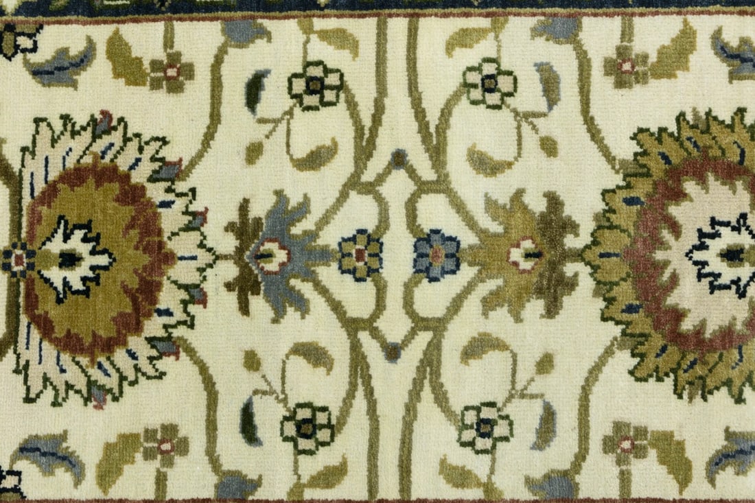 Cream Floral Osh Chobi 2'6X12 Peshawar Oriental Runner Rug - 14