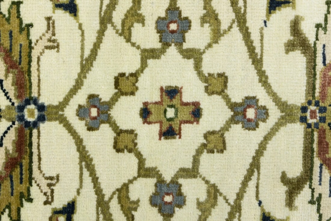 Cream Floral Osh Chobi 2'6X12 Peshawar Oriental Runner Rug - 9