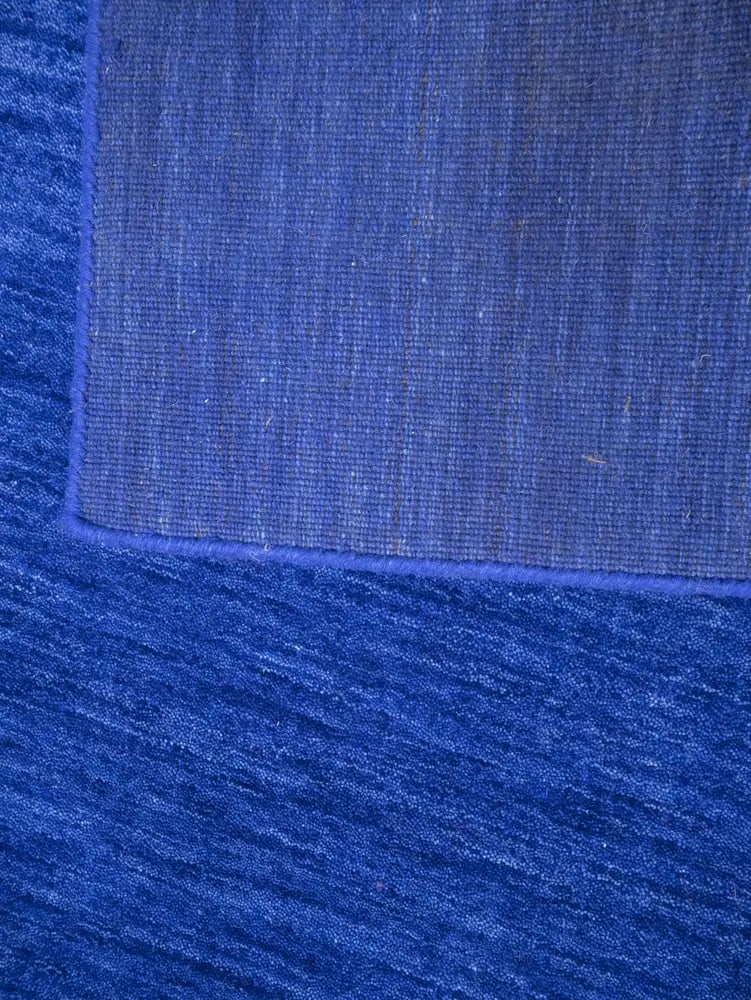 Solid Royal Blue Modern 8X8 Gabbeh Oriental Square Rug - 11