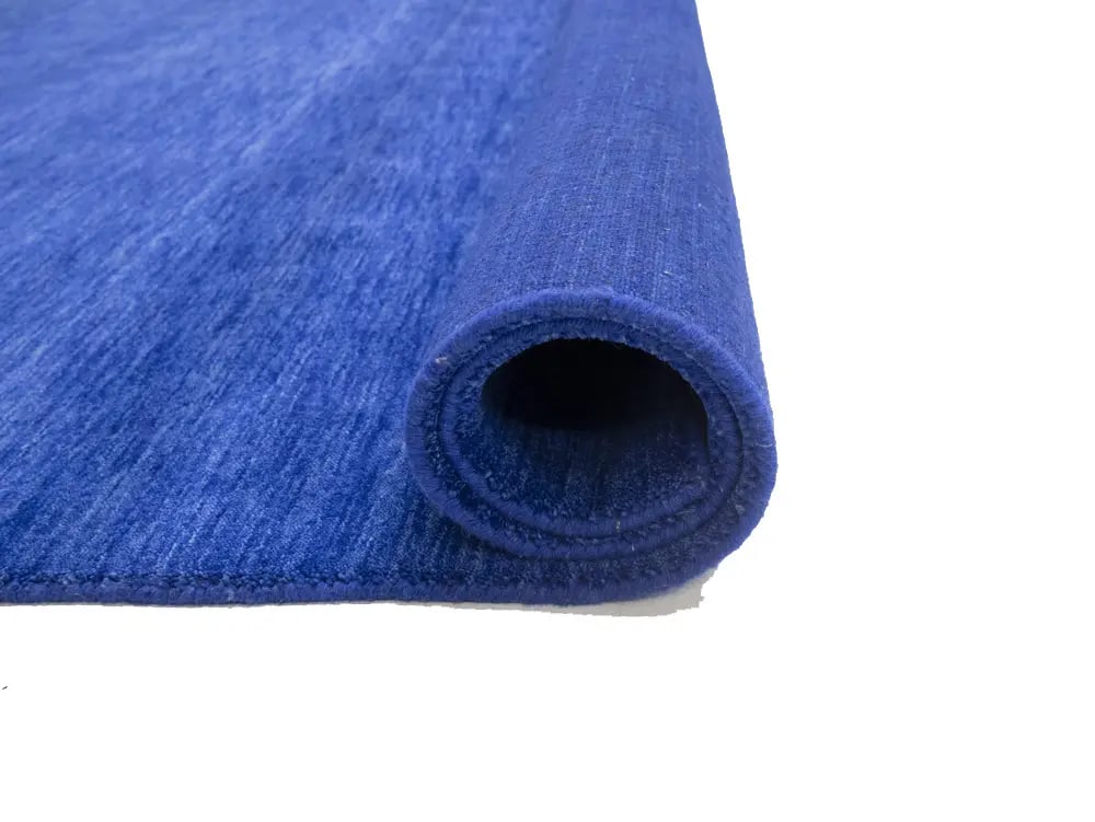 Solid Royal Blue Modern 8X8 Gabbeh Oriental Square Rug - 13