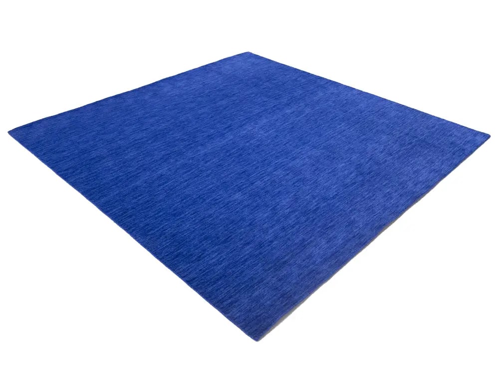 Solid Royal Blue Modern 8X8 Gabbeh Oriental Square Rug - 3