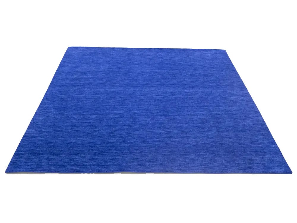 Solid Royal Blue Modern 8X8 Gabbeh Oriental Square Rug - 4