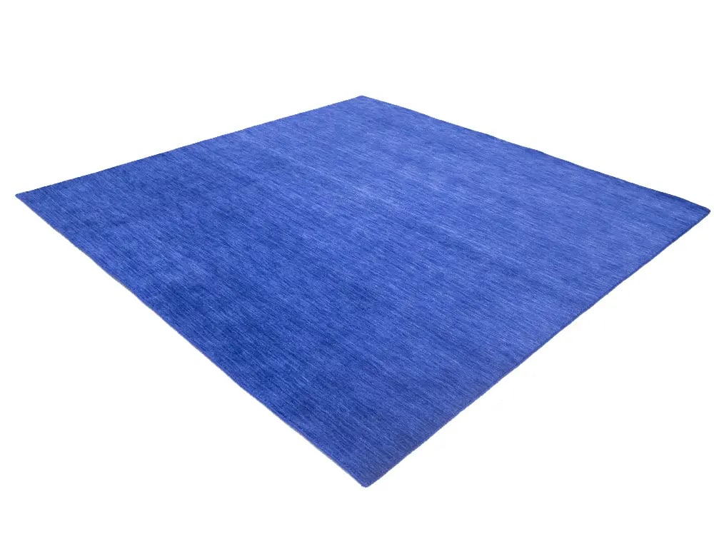 Solid Royal Blue Modern 8X8 Gabbeh Oriental Square Rug - 5
