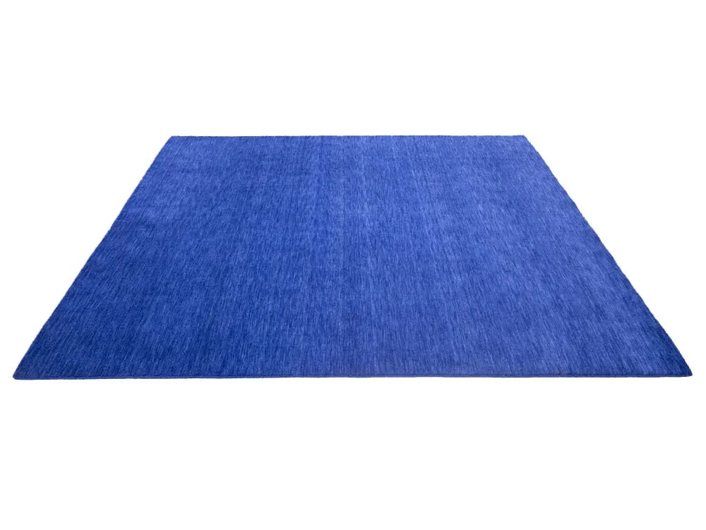 Solid Royal Blue Modern 8X8 Gabbeh Oriental Square Rug - 6