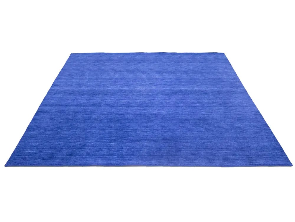 Solid Royal Blue Modern 8X8 Gabbeh Oriental Square Rug - 7