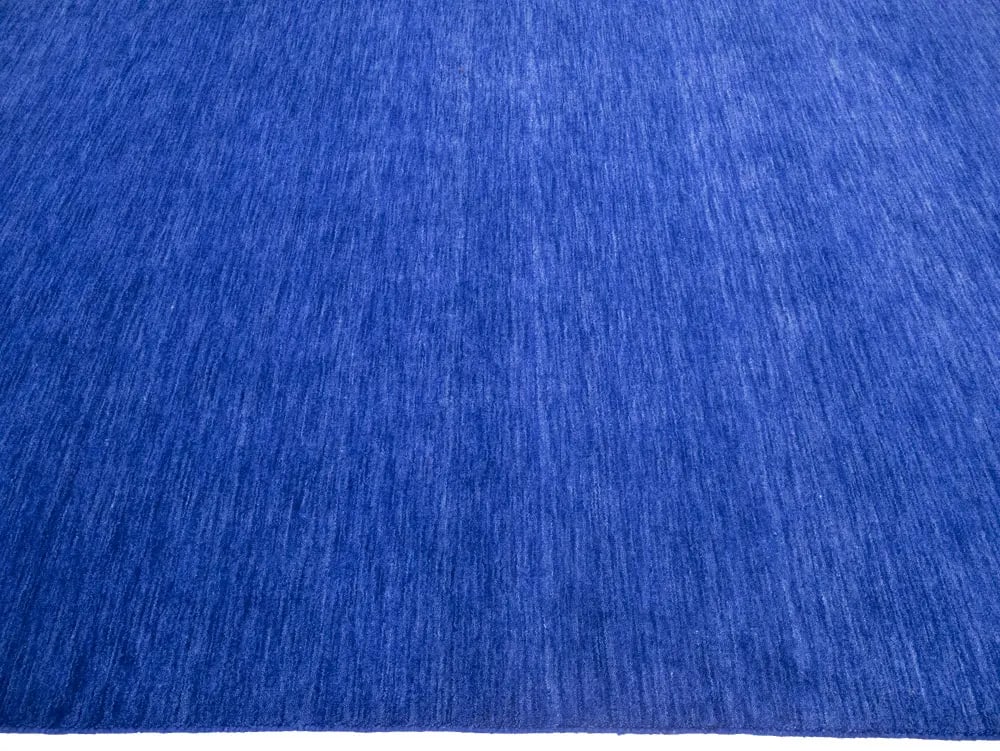 Solid Royal Blue Modern 8X8 Gabbeh Oriental Square Rug - 8