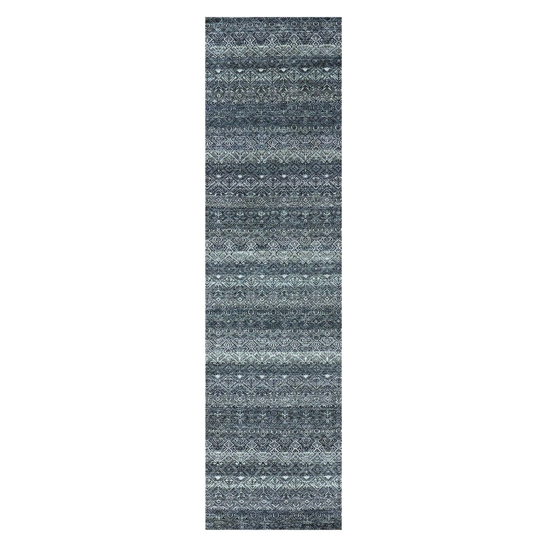Hale Navy Gray Kohinoor Plush Wool Hand Knotted Runner Oriental Rug (1 of 7)