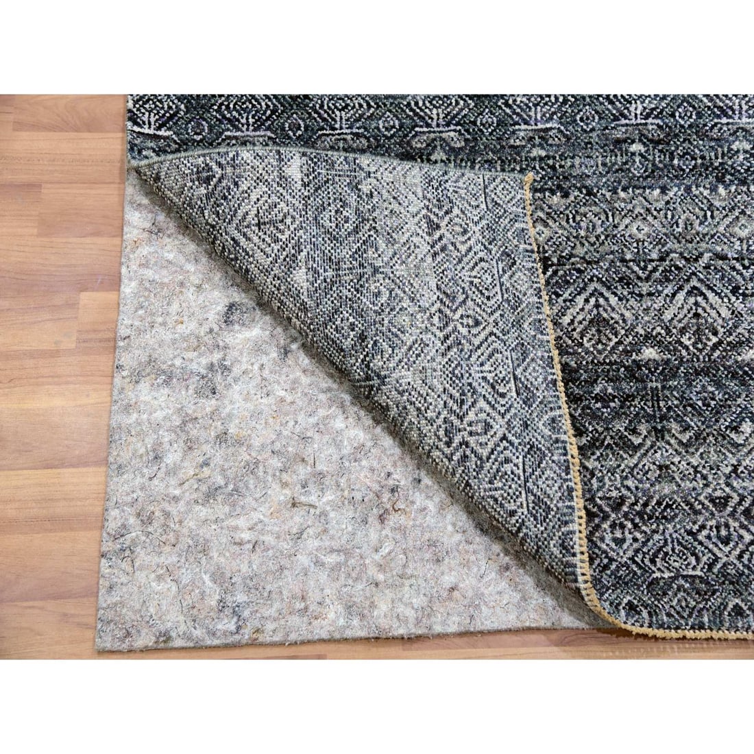 Hale Navy Gray Kohinoor Plush Wool Hand Knotted Runner Oriental Rug - 3