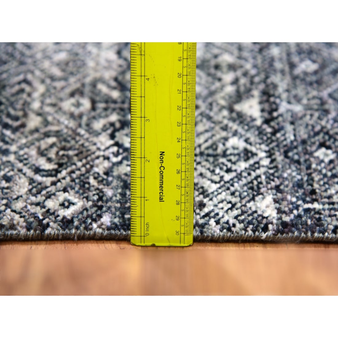 Hale Navy Gray Kohinoor Plush Wool Hand Knotted Runner Oriental Rug - 5
