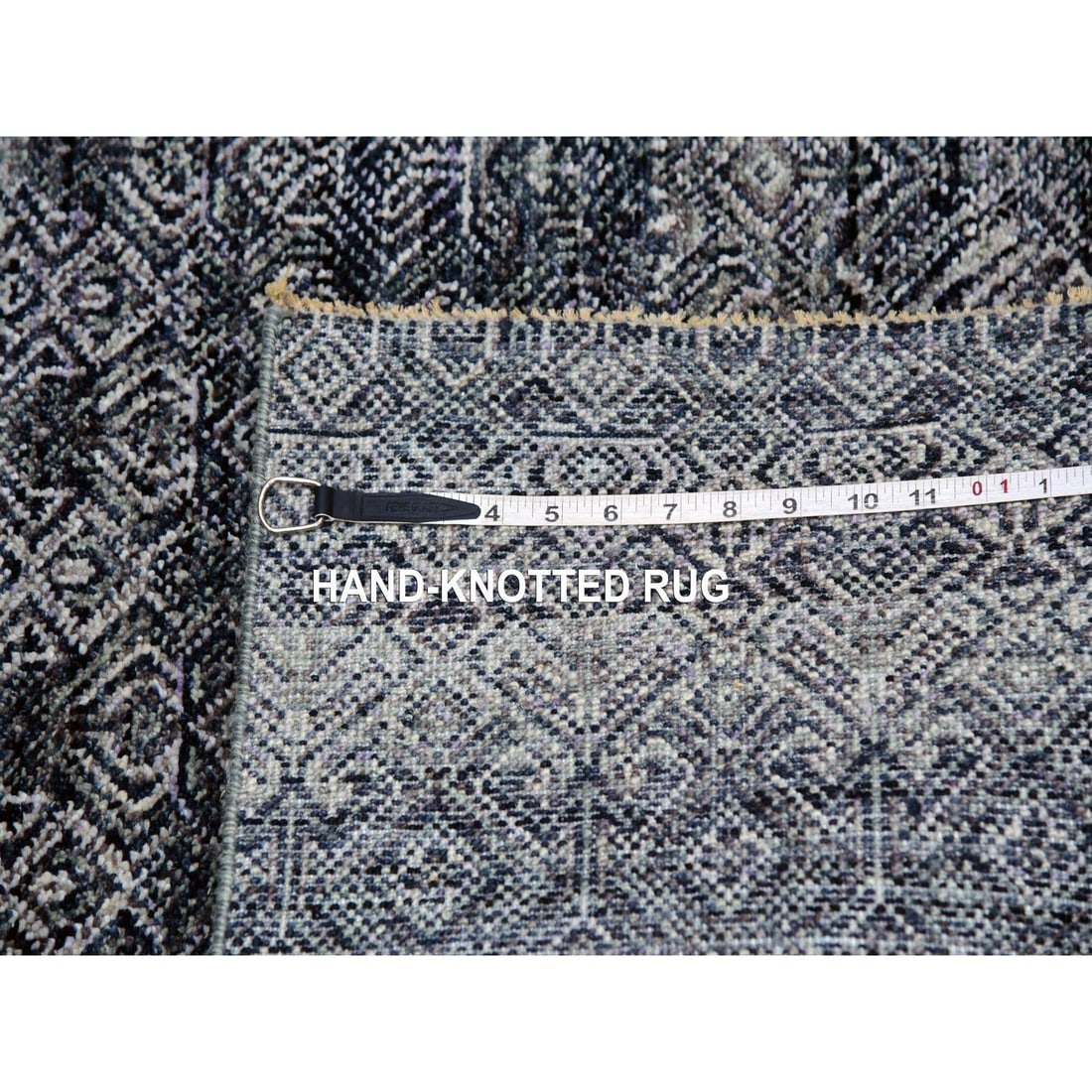 Hale Navy Gray Kohinoor Plush Wool Hand Knotted Runner Oriental Rug - 6