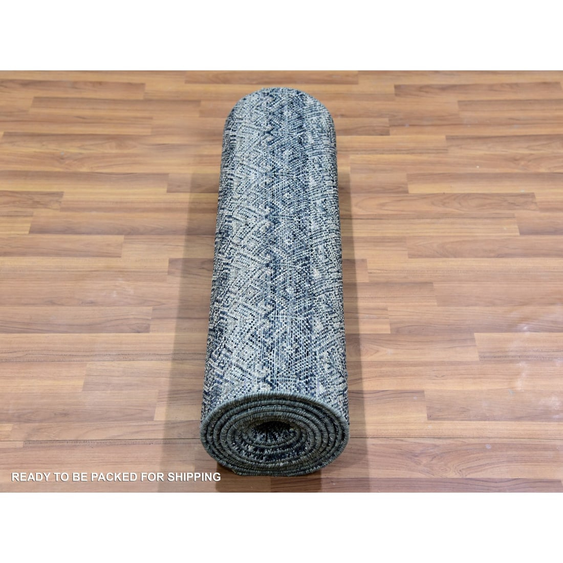 Hale Navy Gray Kohinoor Plush Wool Hand Knotted Runner Oriental Rug - 7