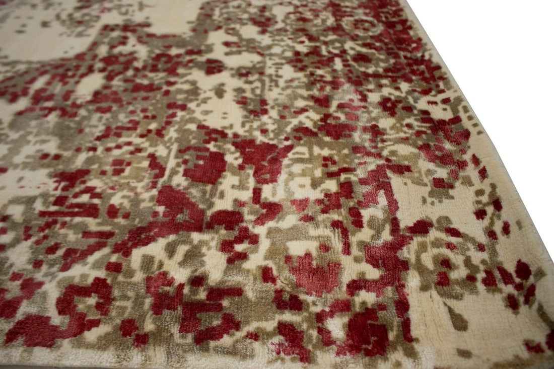 Distressed Floral Modern 8X10 Hand-Loomed Rug - 10