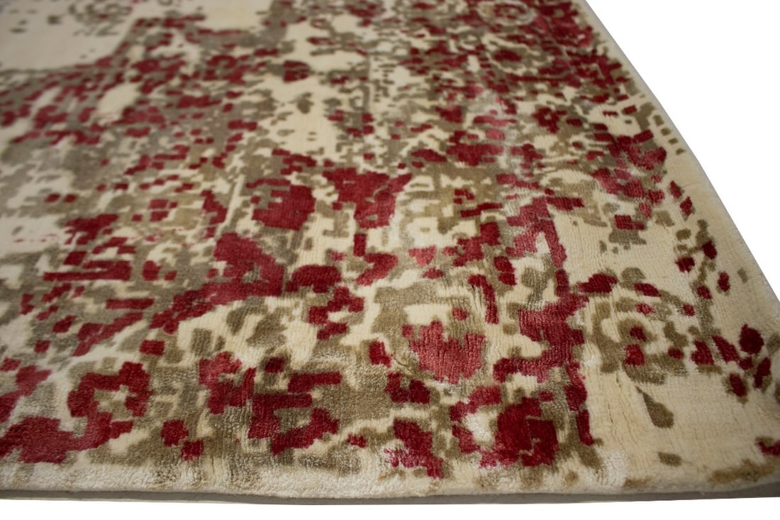 Distressed Floral Modern 8X10 Hand-Loomed Rug - 11