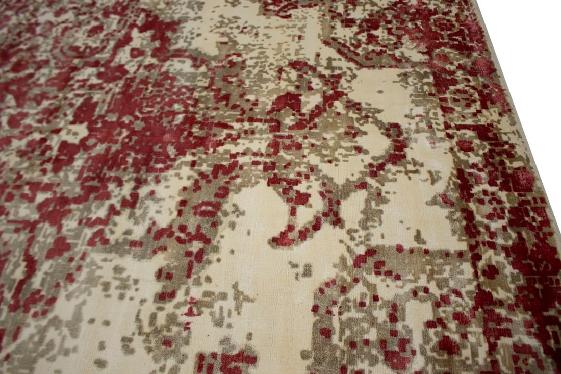Distressed Floral Modern 8X10 Hand-Loomed Rug - 12