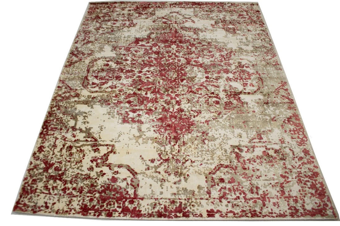 Distressed Floral Modern 8X10 Hand-Loomed Rug - 3