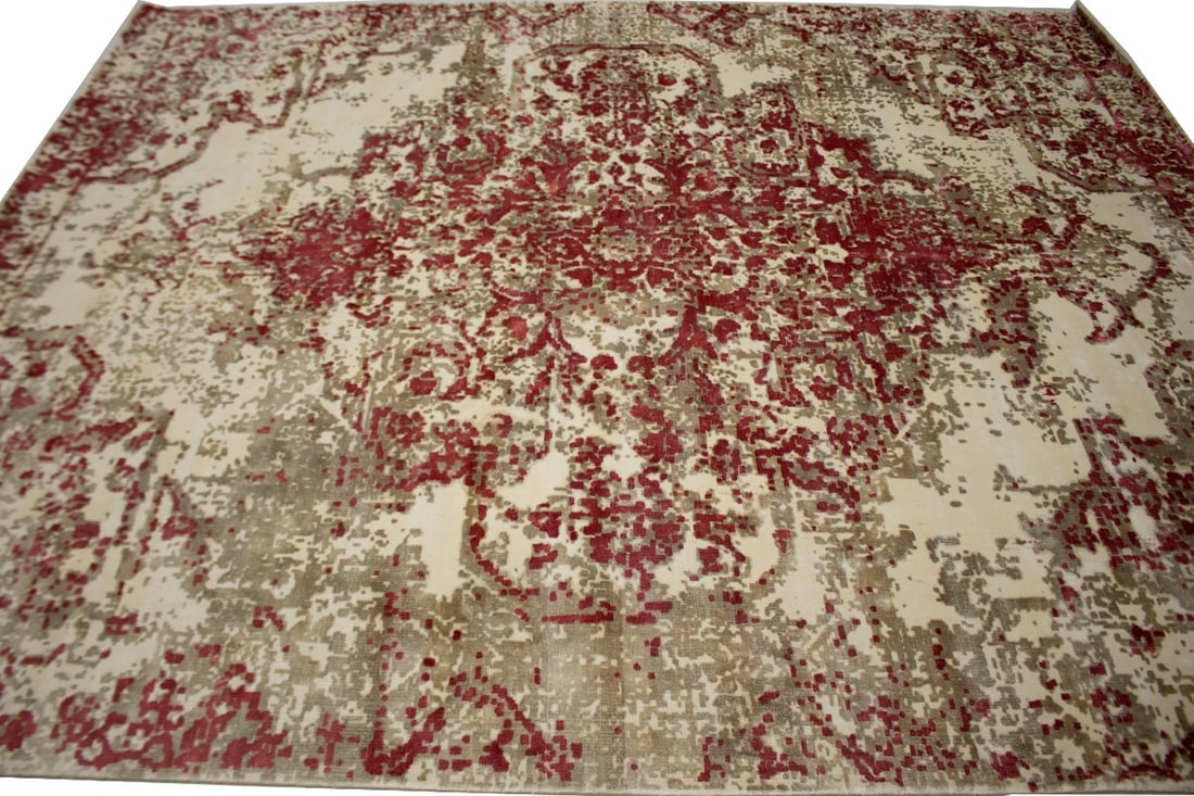 Distressed Floral Modern 8X10 Hand-Loomed Rug - 6