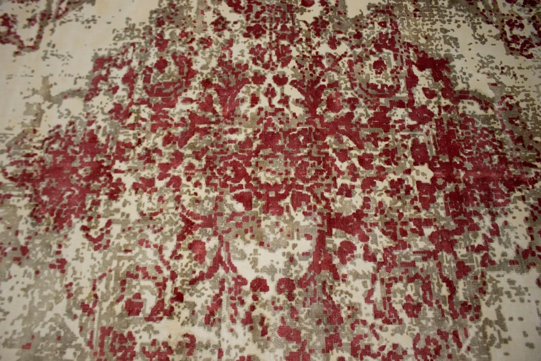 Distressed Floral Modern 8X10 Hand-Loomed Rug - 7