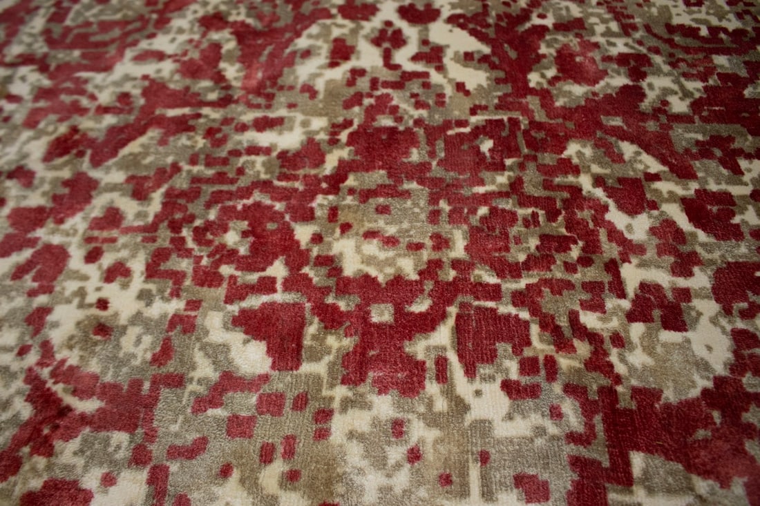Distressed Floral Modern 8X10 Hand-Loomed Rug - 8