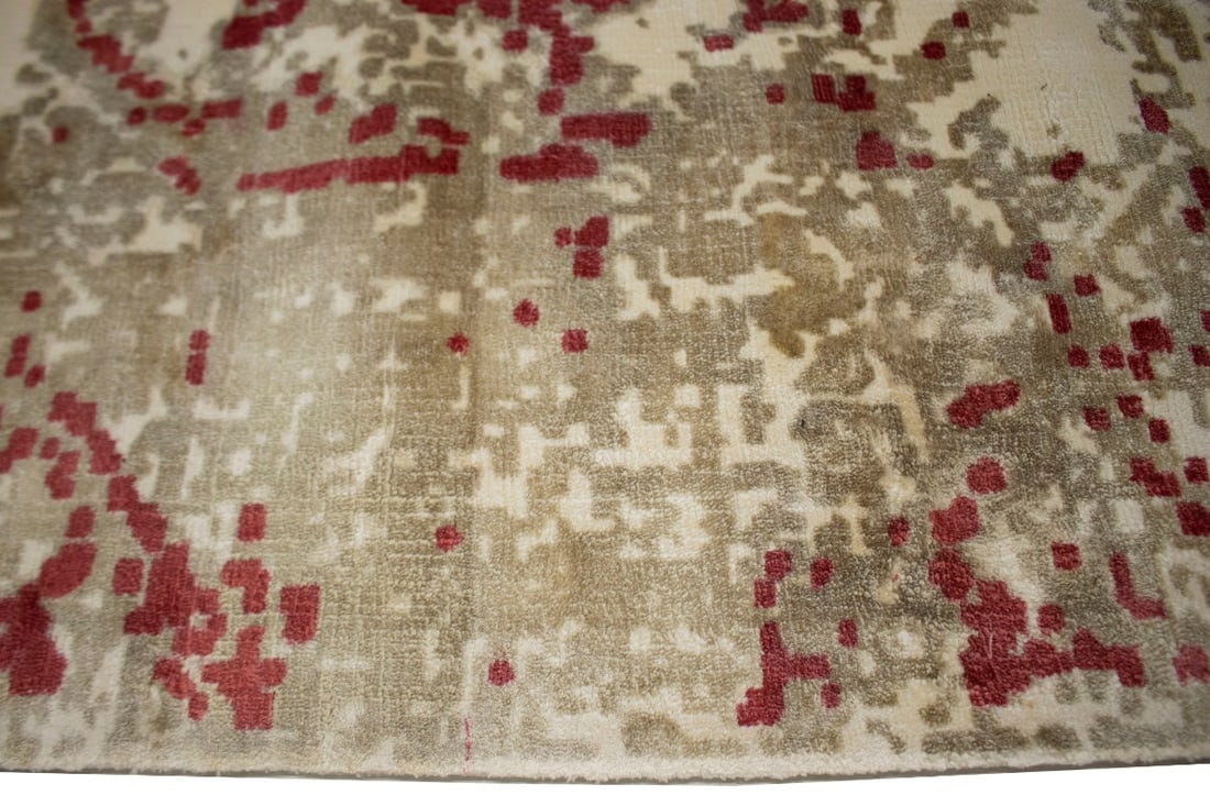 Distressed Floral Modern 8X10 Hand-Loomed Rug - 9