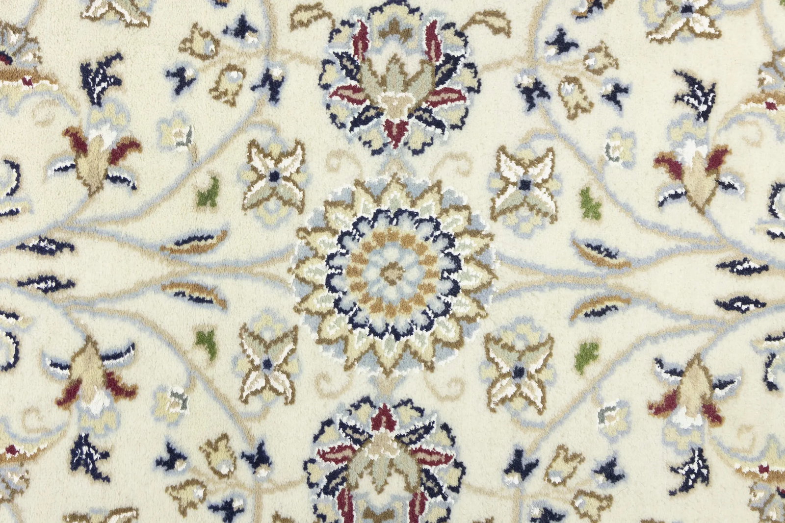 Cream Floral 5'5X7'9 Indo-Nain Oriental Rug - 9