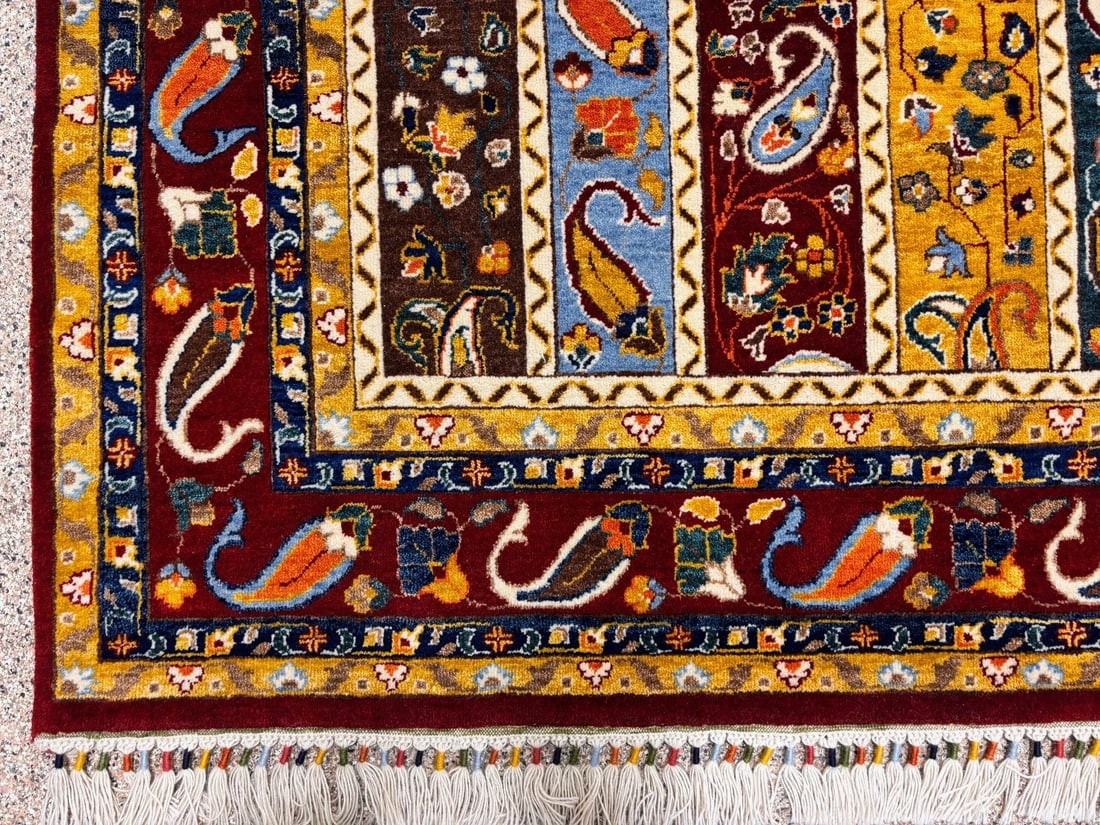 Hand-Knotted Caucasian Paisley Wool Tribal Oriental Area Rug Carpet 6' x 8'8" - 7