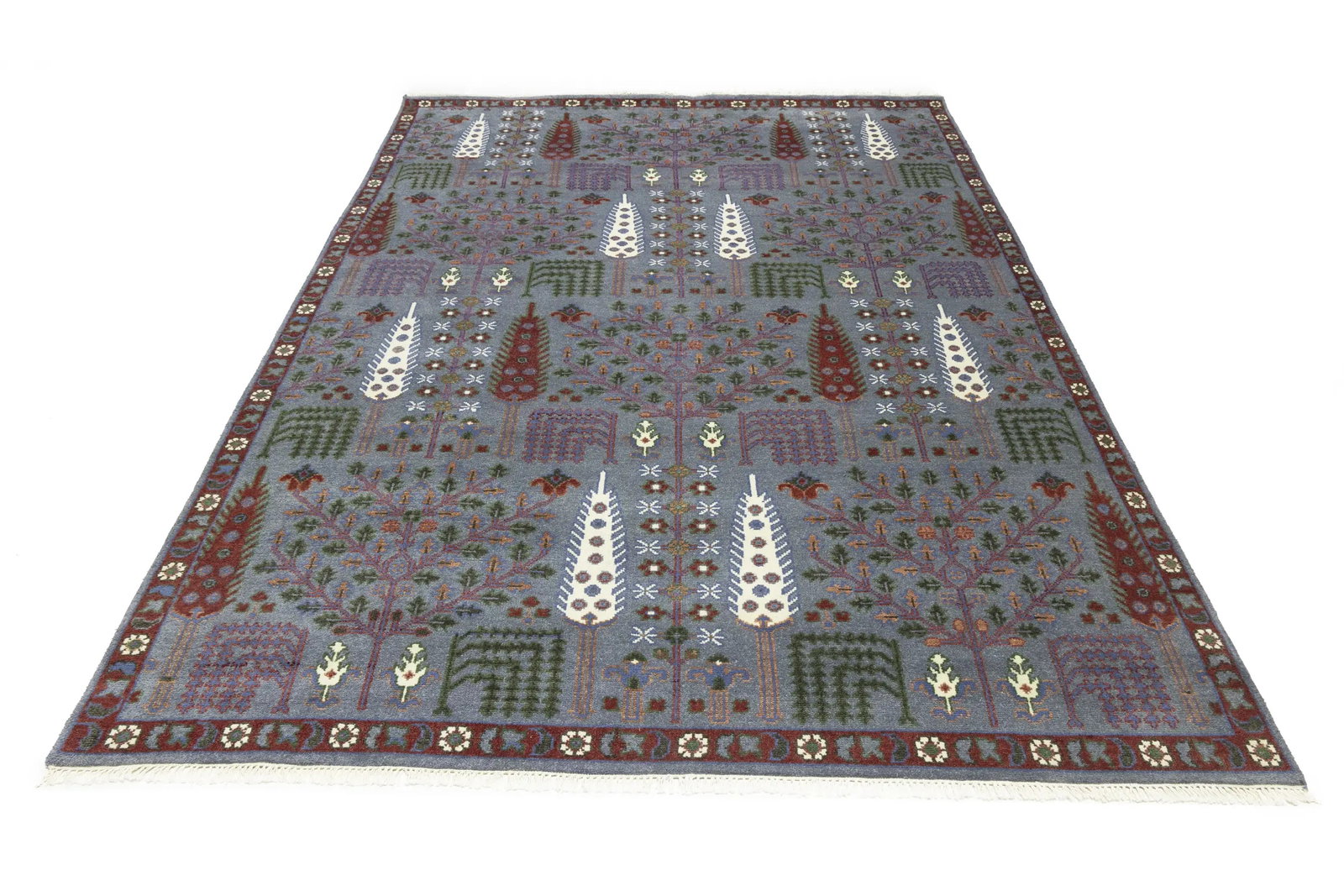Gray Floral 9X12 Tree of Life Chobi Oriental Rug - 3