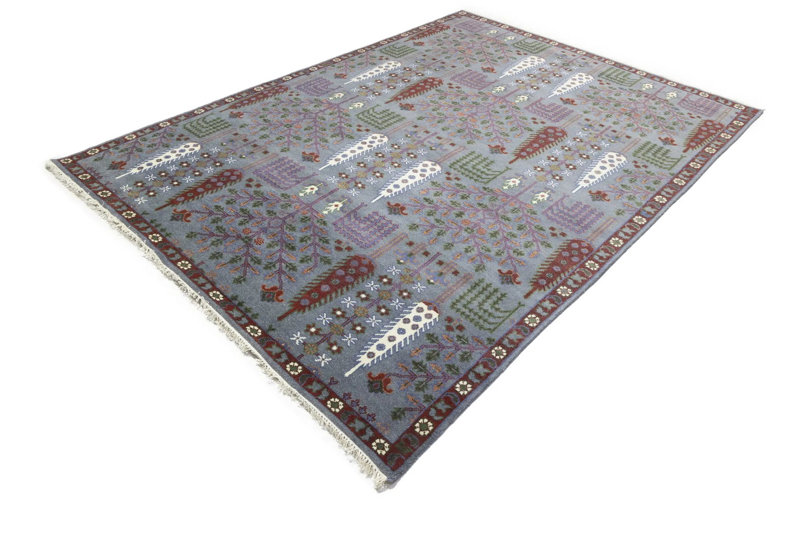 Gray Floral 9X12 Tree of Life Chobi Oriental Rug - 6