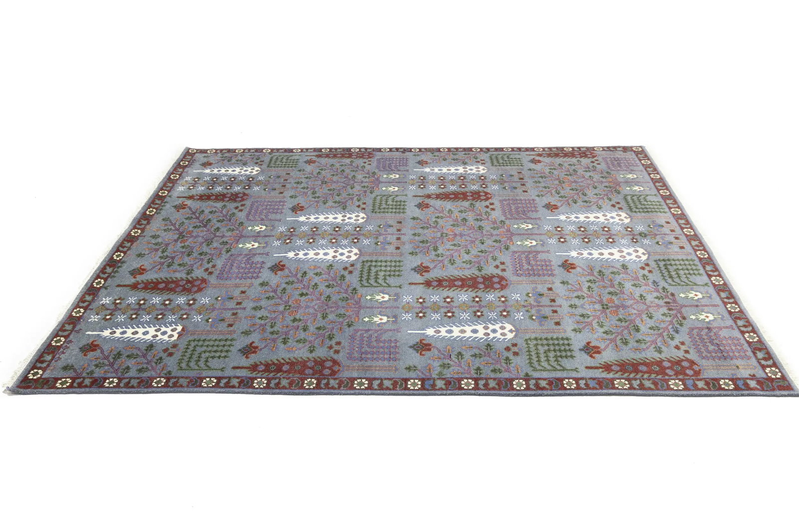 Gray Floral 9X12 Tree of Life Chobi Oriental Rug - 7
