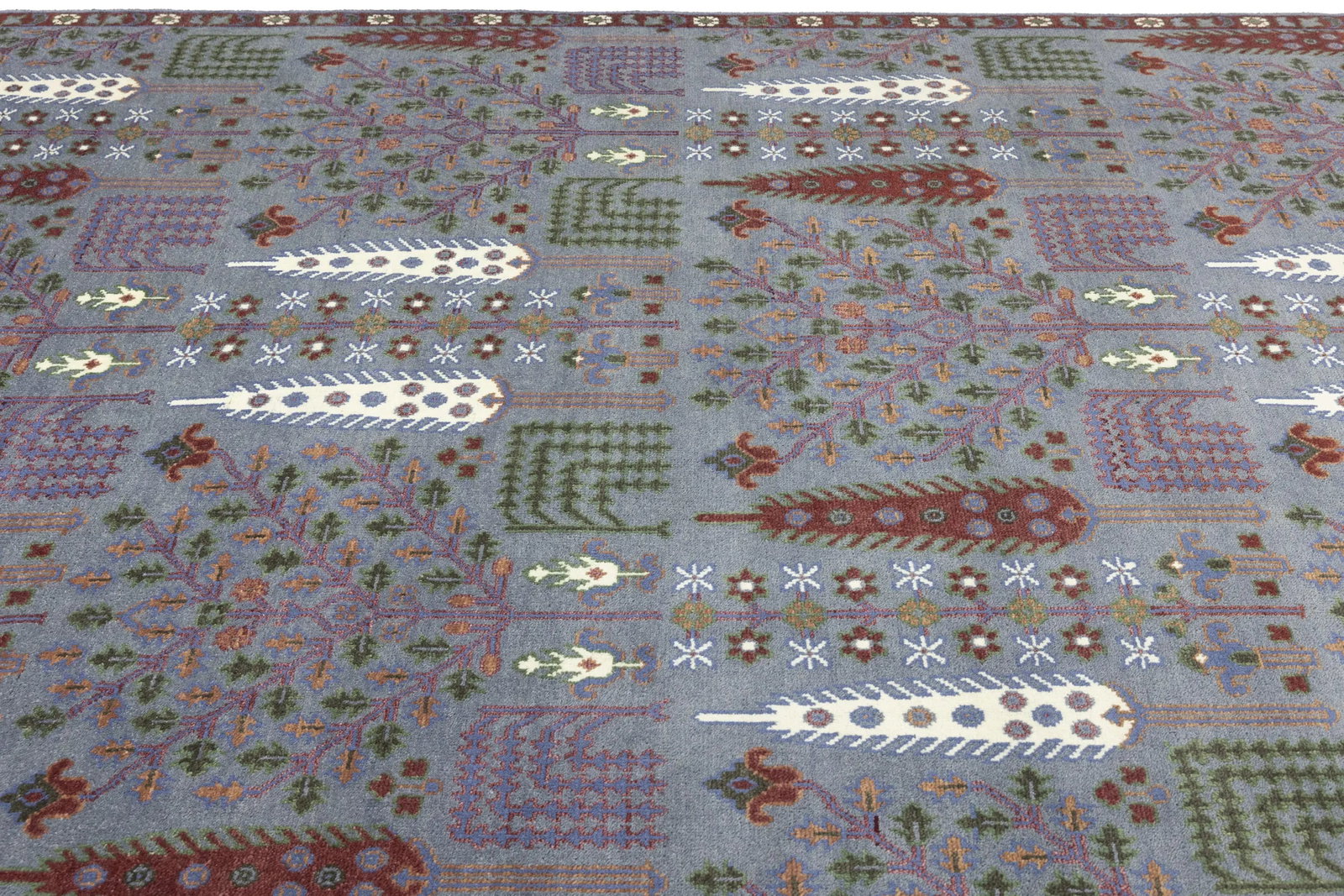 Gray Floral 9X12 Tree of Life Chobi Oriental Rug - 8