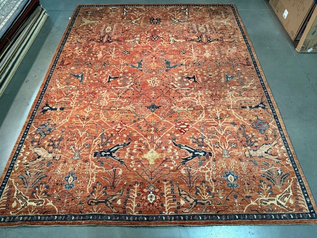 Exquisite Fine Serapi Design Rug 9.2x11.9: Title:Exquisite Fine Serapi Design Rug 9.2x11.9 Description:9'.2" X11'.9" Super quality and weave Serapi Design Rug, hand spun and hand knotted in Pakistan 100% Vegge Dye natural wool pile with luxuri