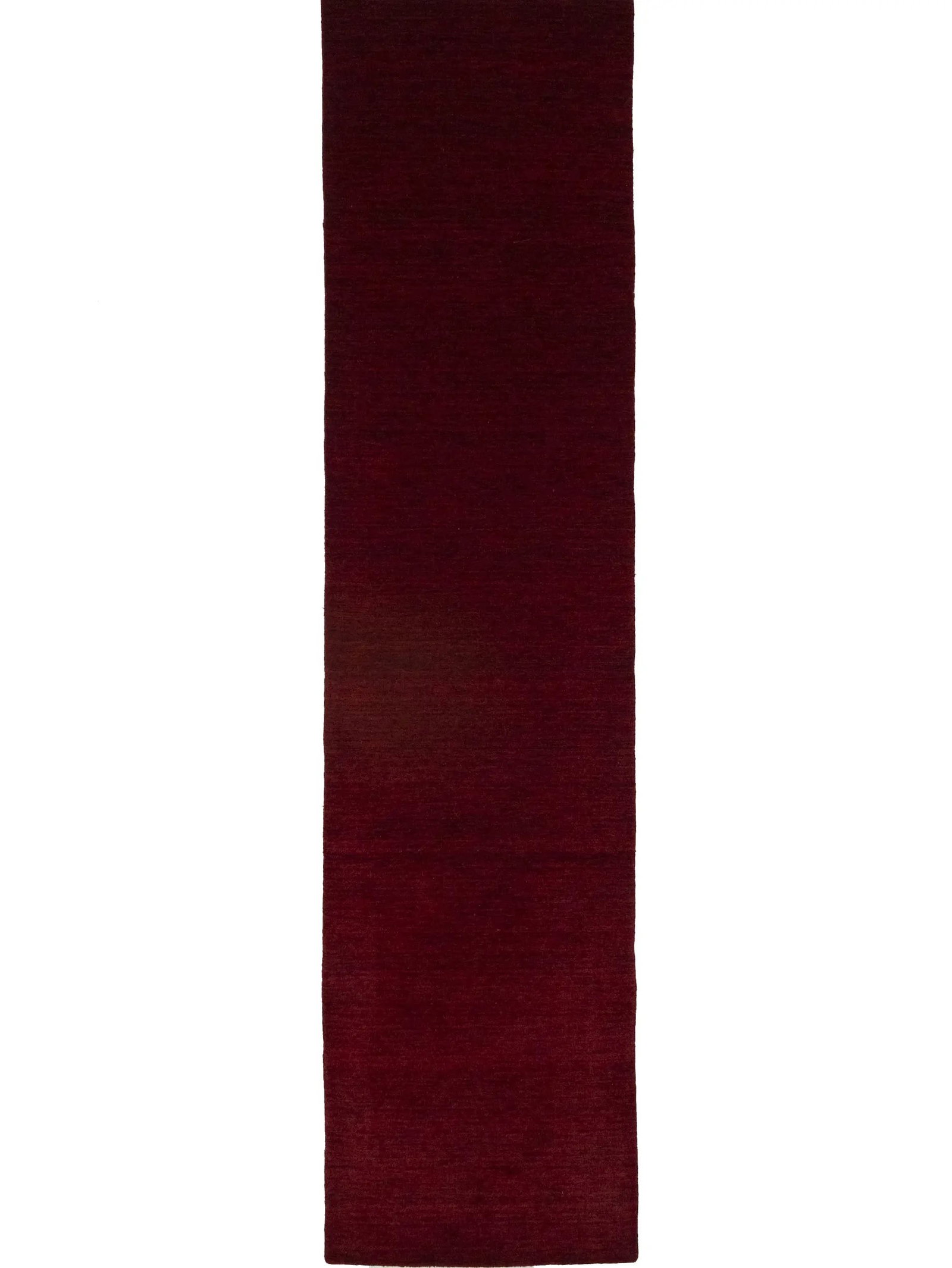 Maroon Red Modern Solid 3X10 Gabbeh Oriental Runner Rug: Title: Maroon Red Modern Solid 3X10 Gabbeh Oriental Runner Rug Description:This hand-loomed 3X10 Maroon Red Oriental Runner rug from India is characterized by a robust modern design and a rich Maroon