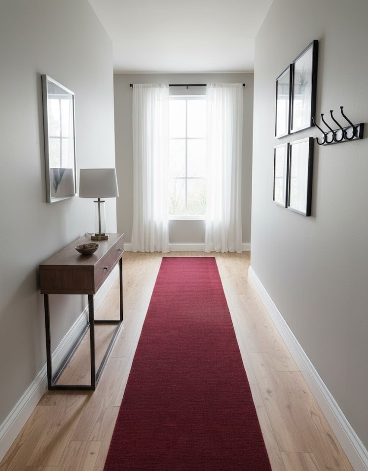 Maroon Red Modern Solid 3X10 Gabbeh Oriental Runner Rug - 2