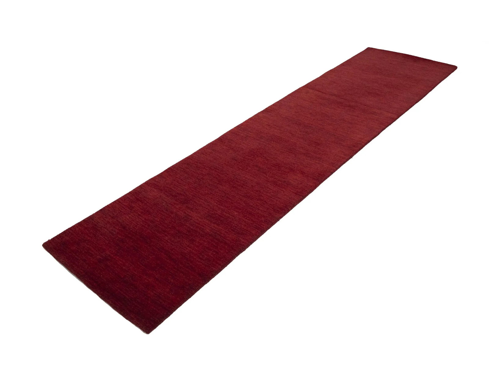 Maroon Red Modern Solid 3X10 Gabbeh Oriental Runner Rug - 5
