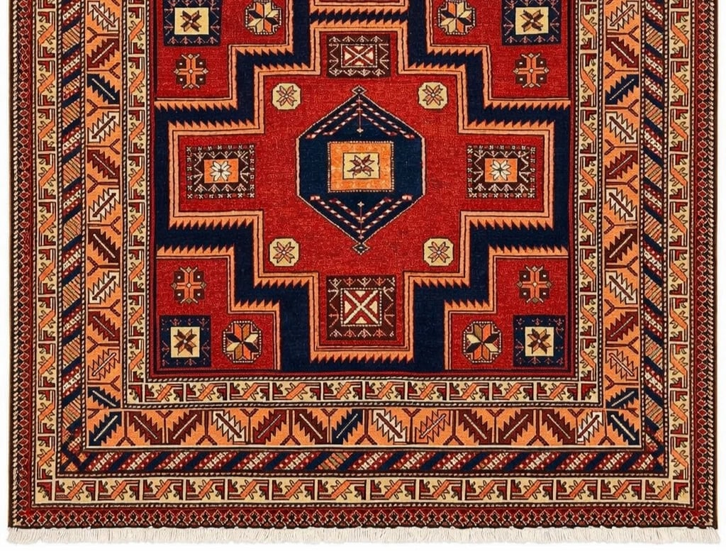 Hand Knotted Persian Tribal Wool Red Azarbaijan Oriental Area Rug 5'5" x 8'2" - 3